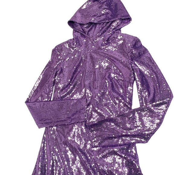 Collini Milano 1937 Beatrix Hoodie Long Dress in Purple - Picture 3 of 9